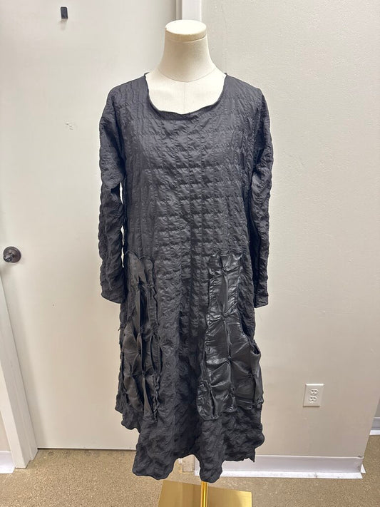 Heydari Black Crinkle Dress