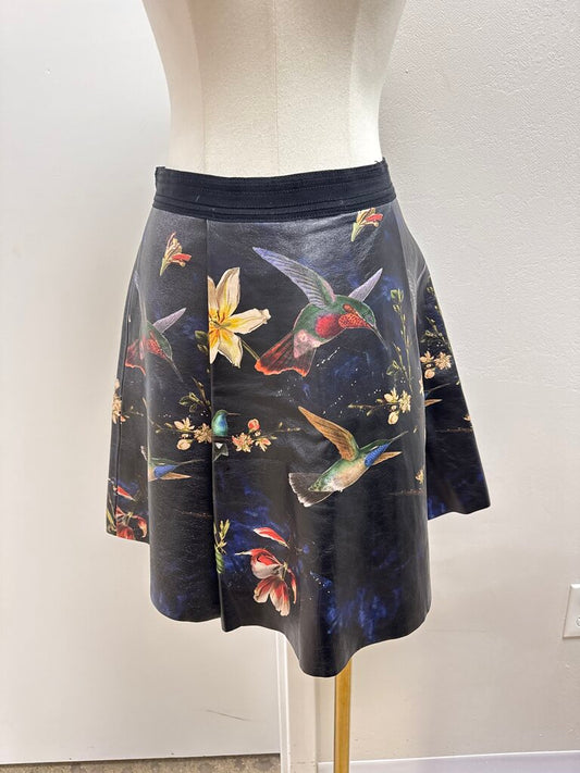 Alice + Olivia Leather Printed Skater Skirt NWT (Originally $880)
