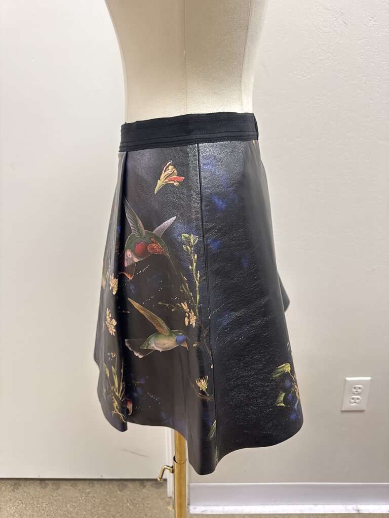 Alice + Olivia Leather Printed Skater Skirt NWT (Originally $880)