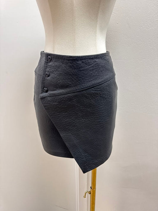 Zadig & Voltaire Black Leather Biker Mini Skirt NWT