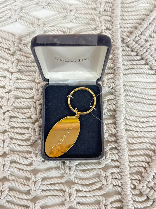 Christian Dior Gold Vintage Key Chain w/Box