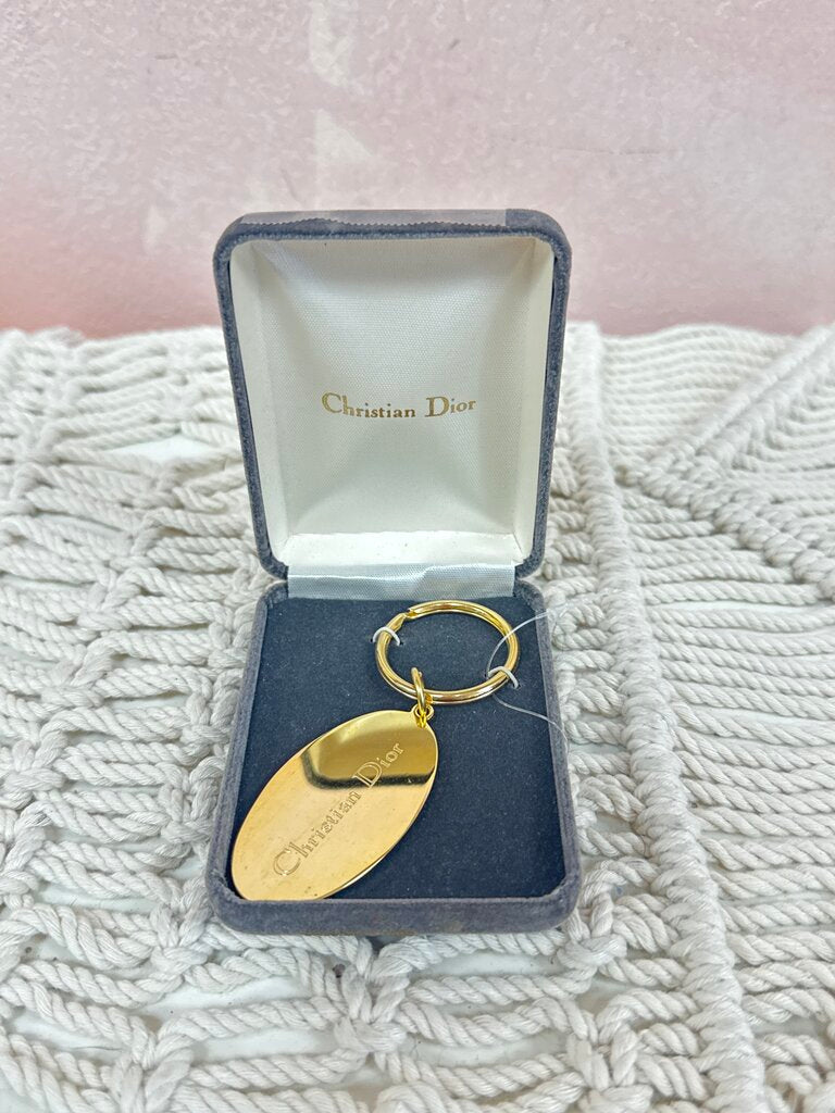Christian Dior Gold Vintage Key Chain w/Box