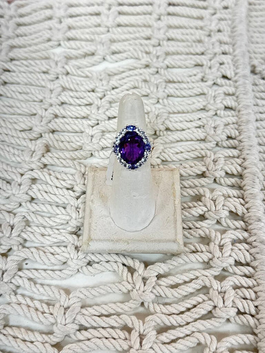 Sterling and Amethyst Cocktail Ring