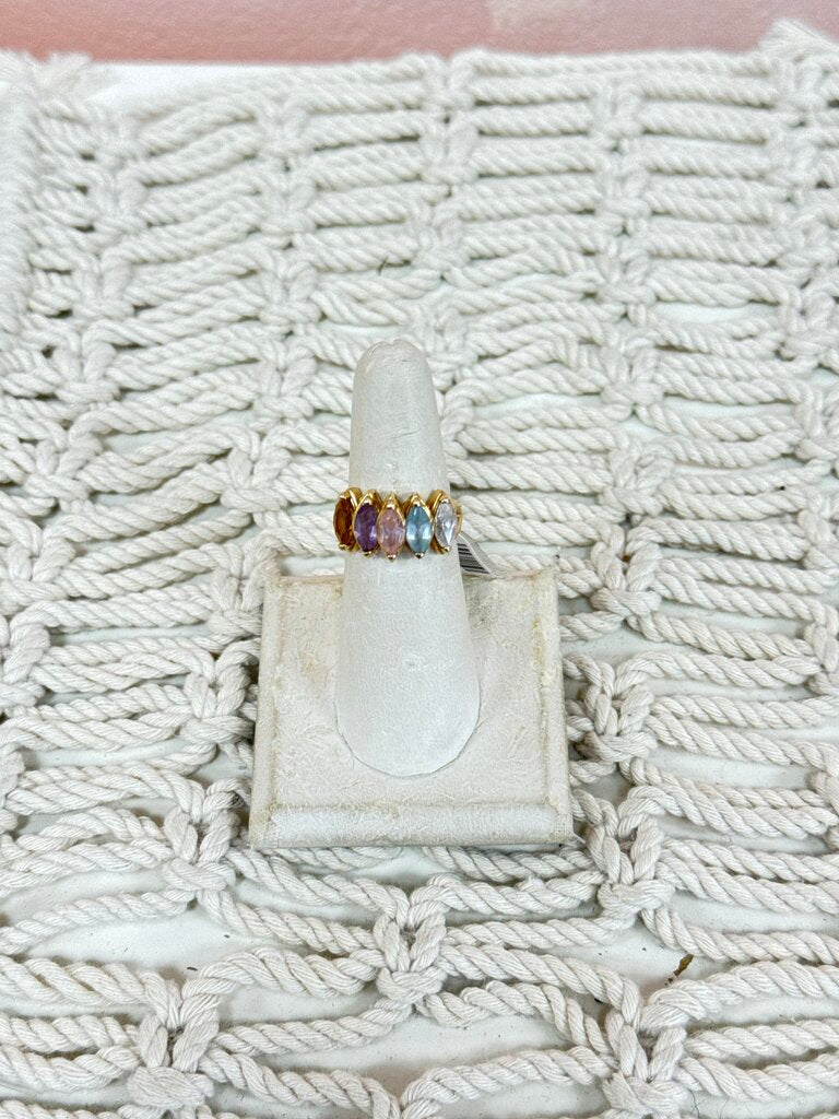 Sterling and Stone Rainbow Ring