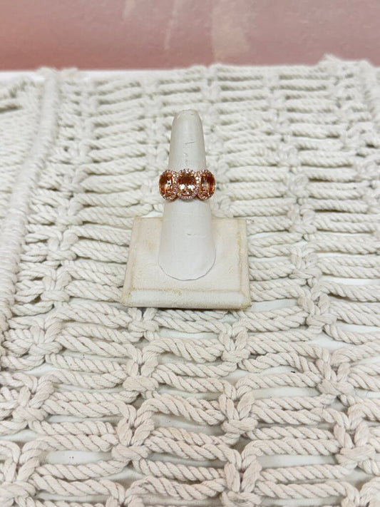 *(23)14k Rose Gold Morganite and Diamond Ring