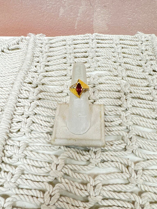 *(22)14k Pink Tourmaine and Diamond Ring