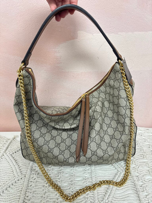 Gucci Monogram Large Linea Hobo w/Dust Bag
