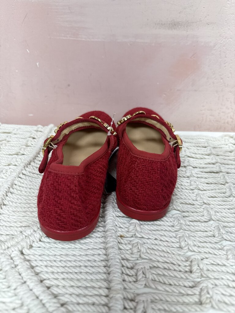 Chanel Red Tweed Mary Jane Flat w/ Dust Bag
