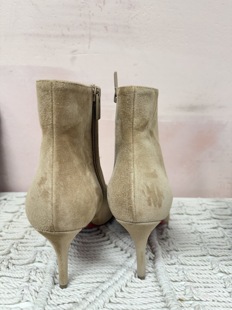 Louboutin Tan Suede Bootie w/Dust Bag