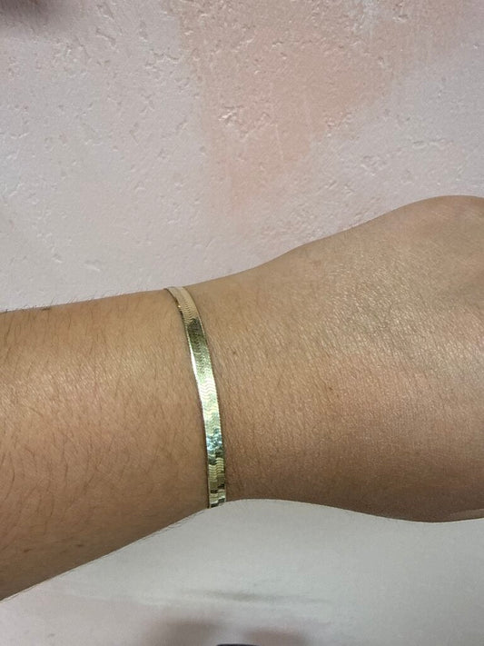 Silver Herringbone Reversible Bracelet