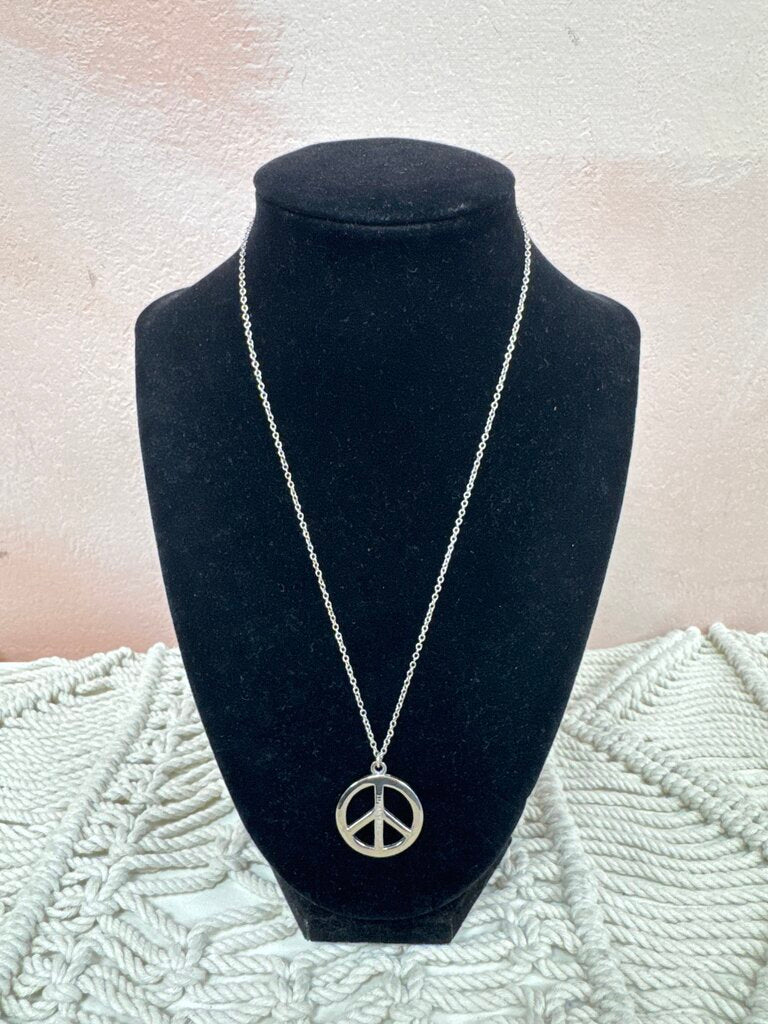 Tiffany & Co Silver Peace Pendant and Necklace/Dustbag