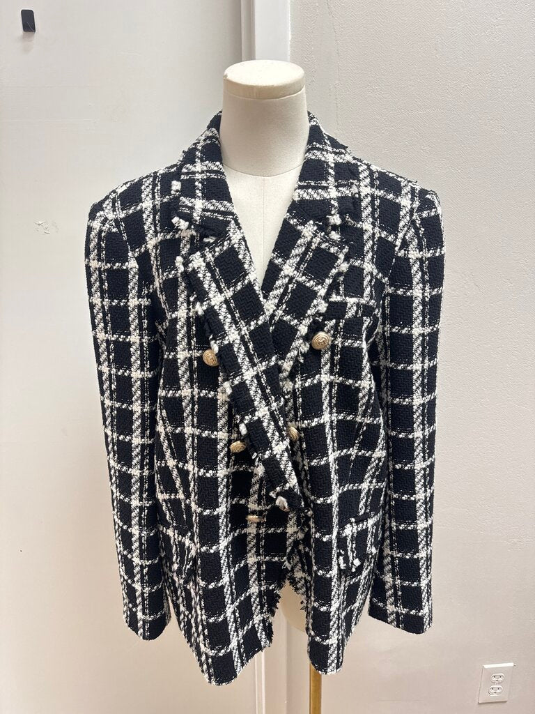 Generation Love Black and White Tweed Blazer