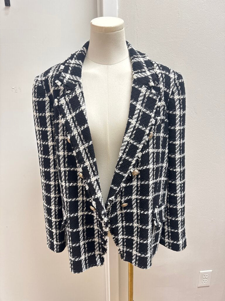 Generation Love Black and White Tweed Blazer