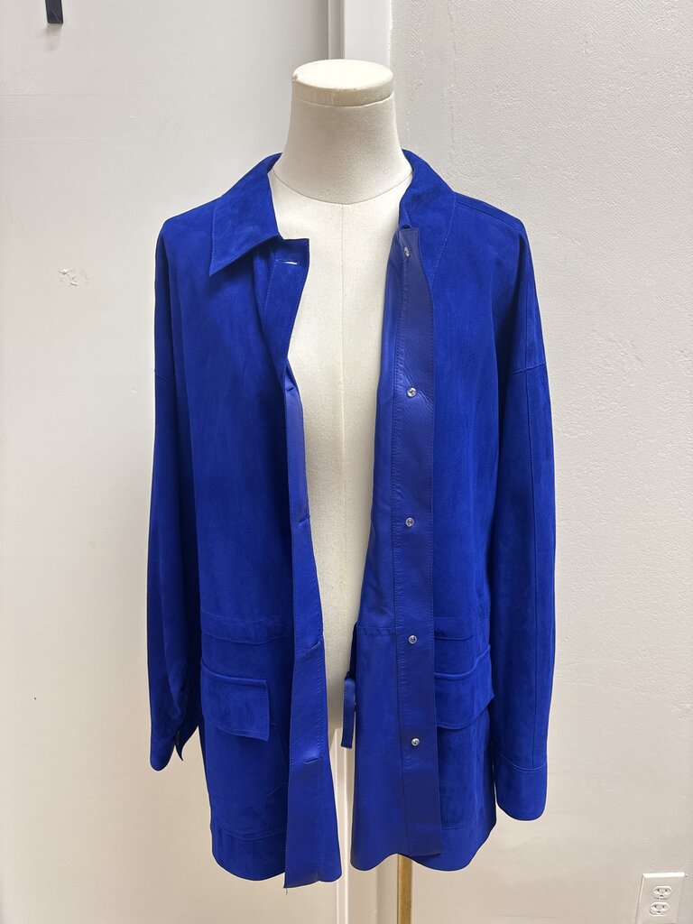 Lafayette 148 Cobalt Suede Shacket