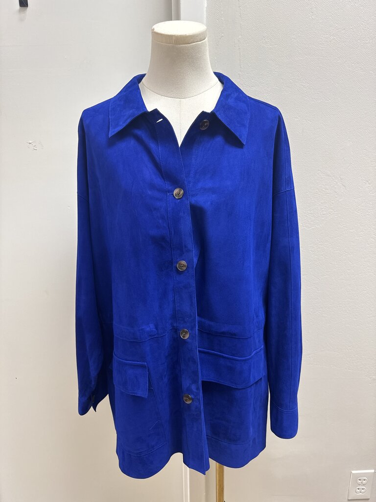 Lafayette 148 Cobalt Suede Shacket