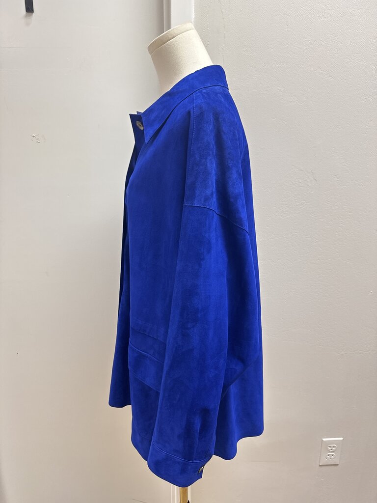 Lafayette 148 Cobalt Suede Shacket