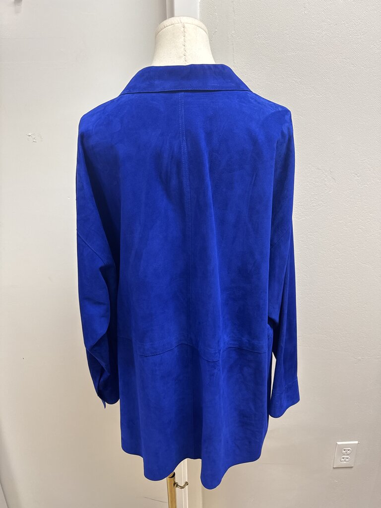 Lafayette 148 Cobalt Suede Shacket