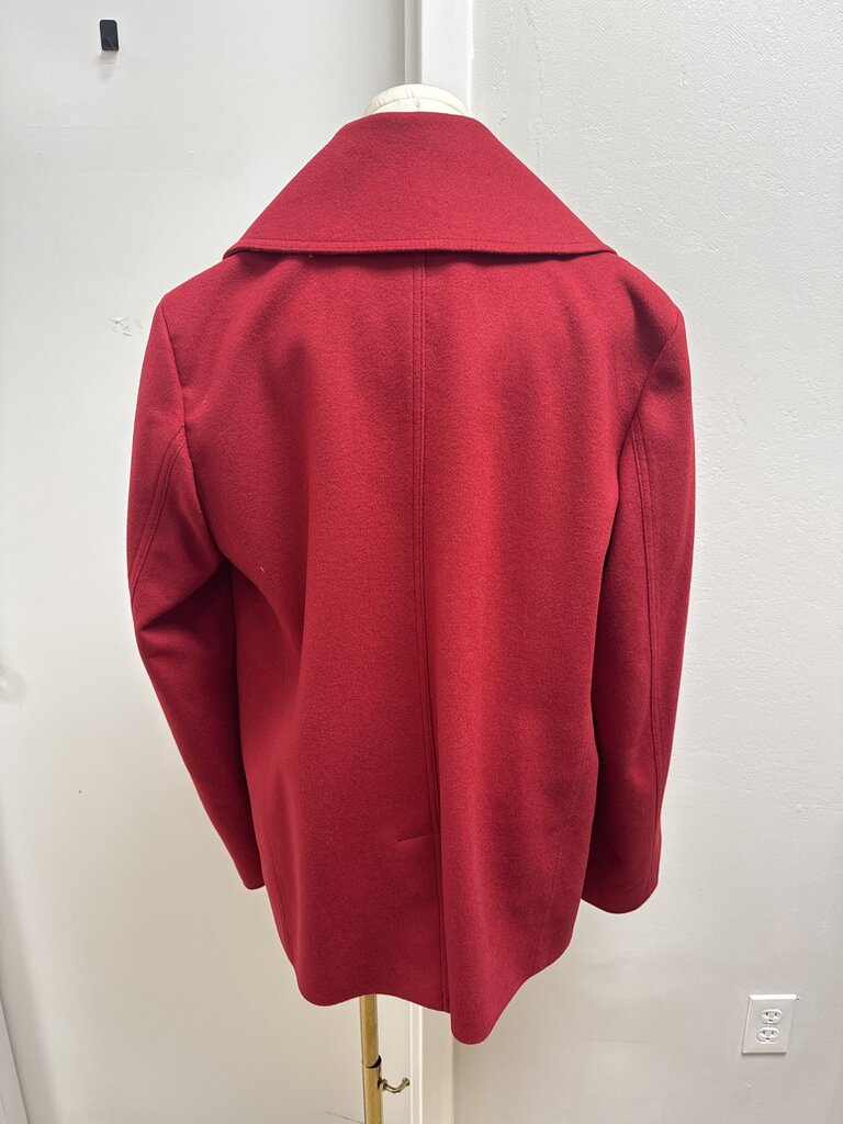 Burberry Red Wool Peacoat NWT