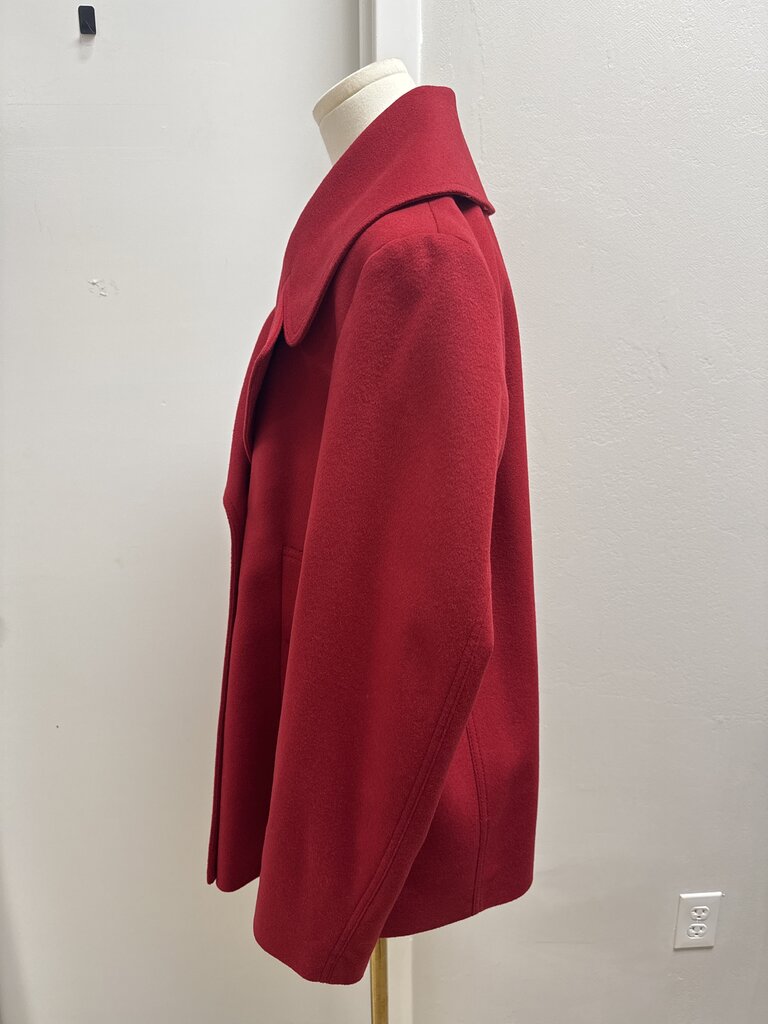 Burberry Red Wool Peacoat NWT