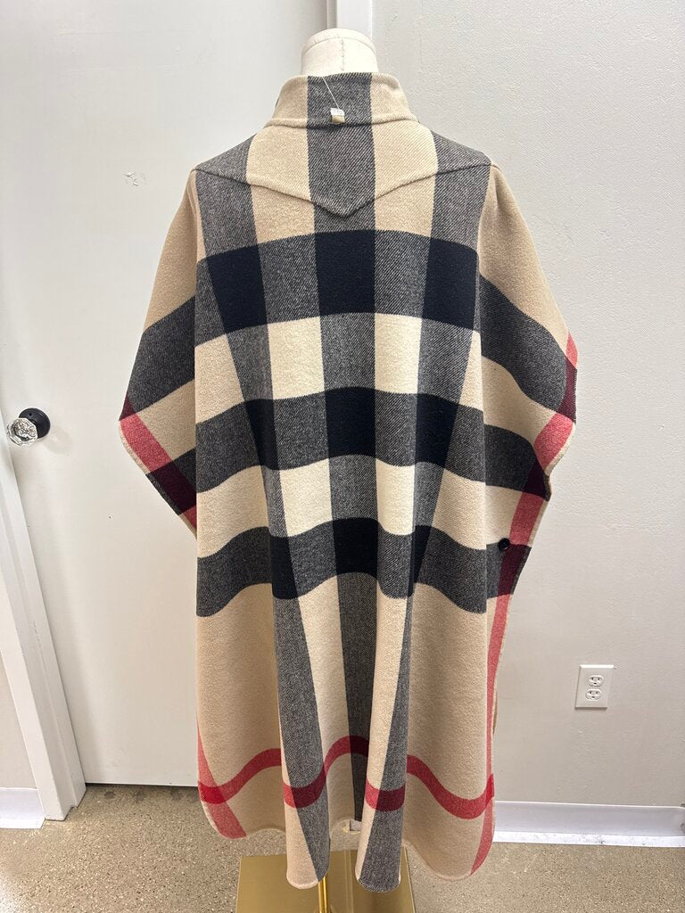 Burberry Tan and Nova Check Reversible Poncho