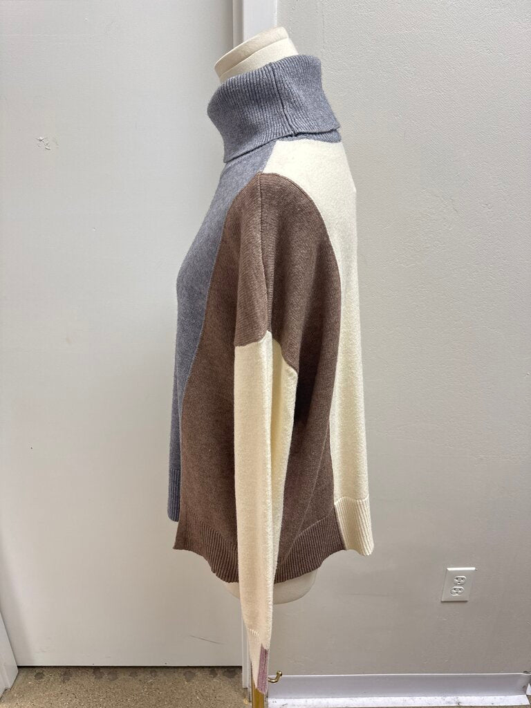 Charlie B Colorblock Turtleneck Sweater