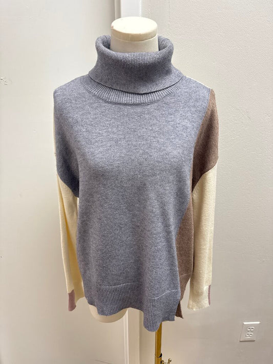 Charlie B Colorblock Turtleneck Sweater