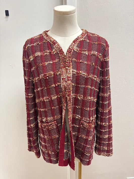 Misook Rust Plaid Tweed Jacket