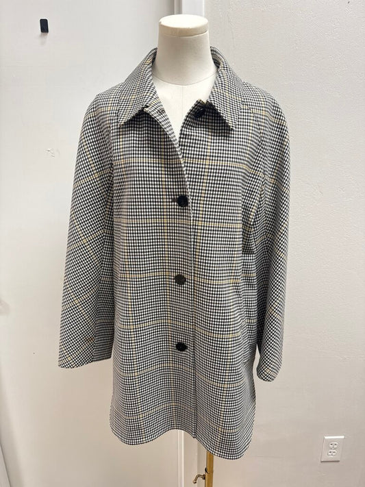 Theory Brown Houndstooth Overcoat