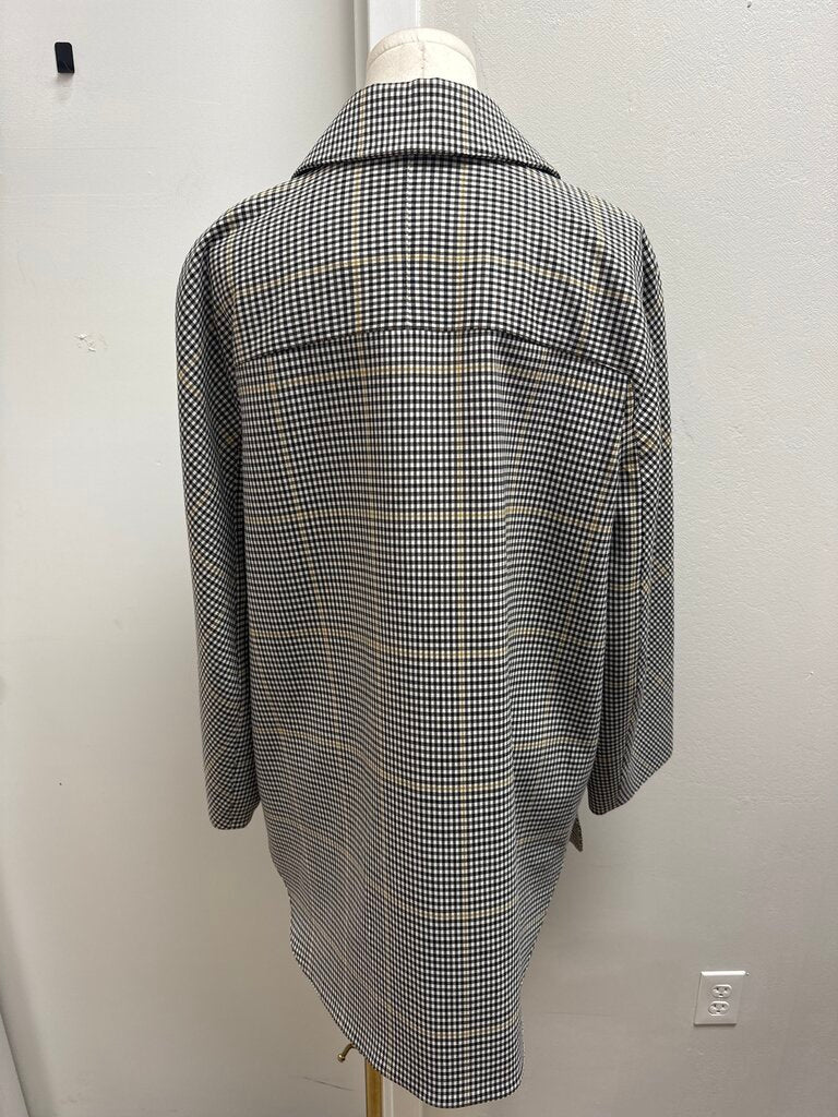Theory Brown Houndstooth Overcoat