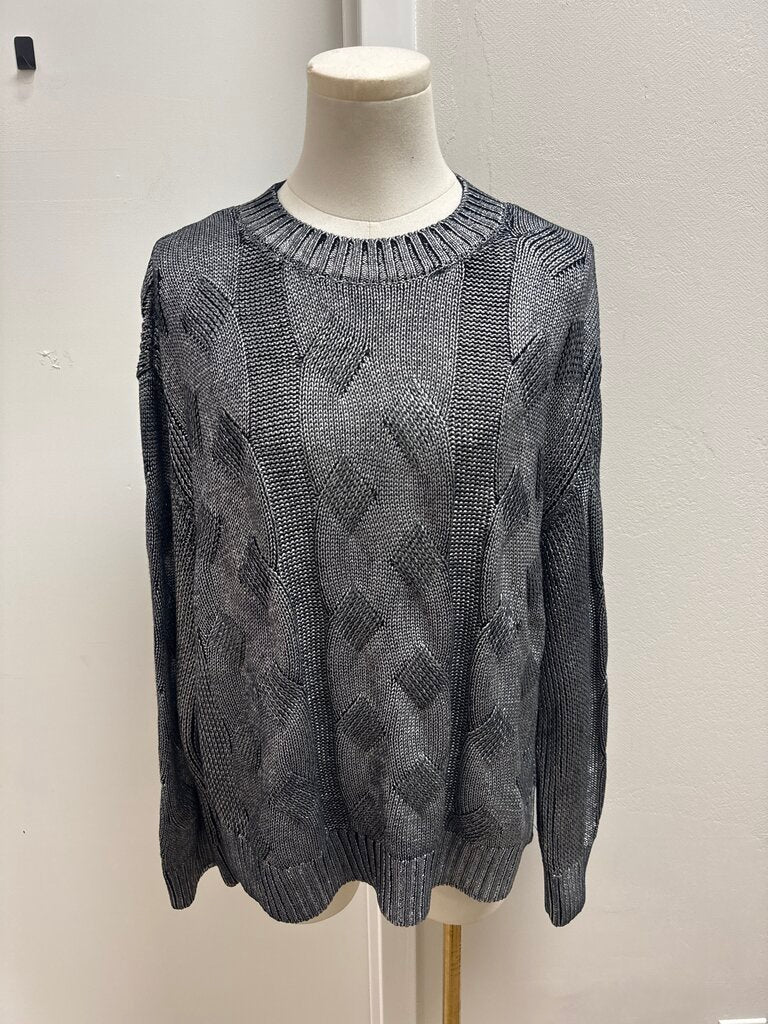Pistola Silver Cable Knit Sweater NWT