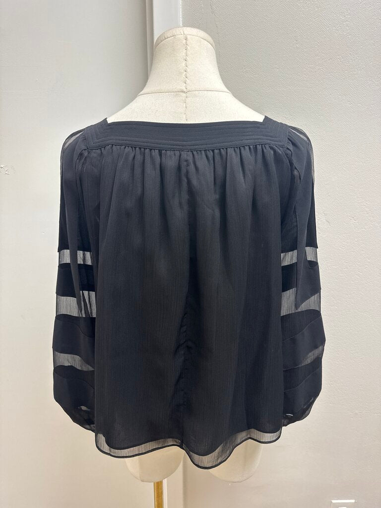 Tuckernuck Black Balloon Sleeve Blouse NWT