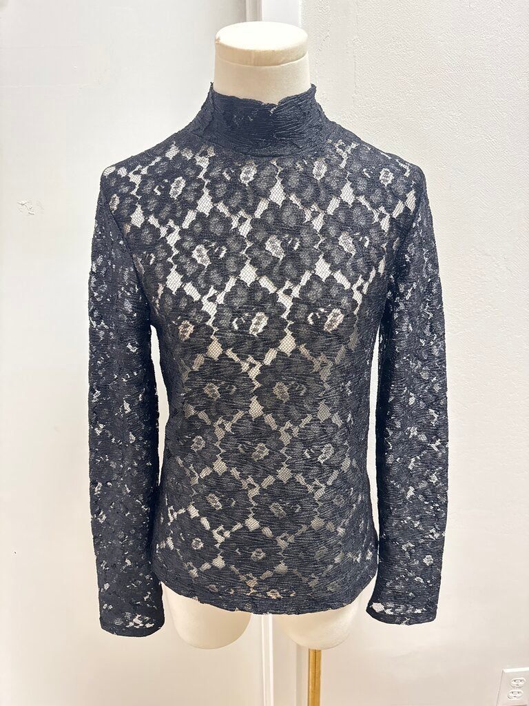 Rohe Black Lace Turtleneck NWT