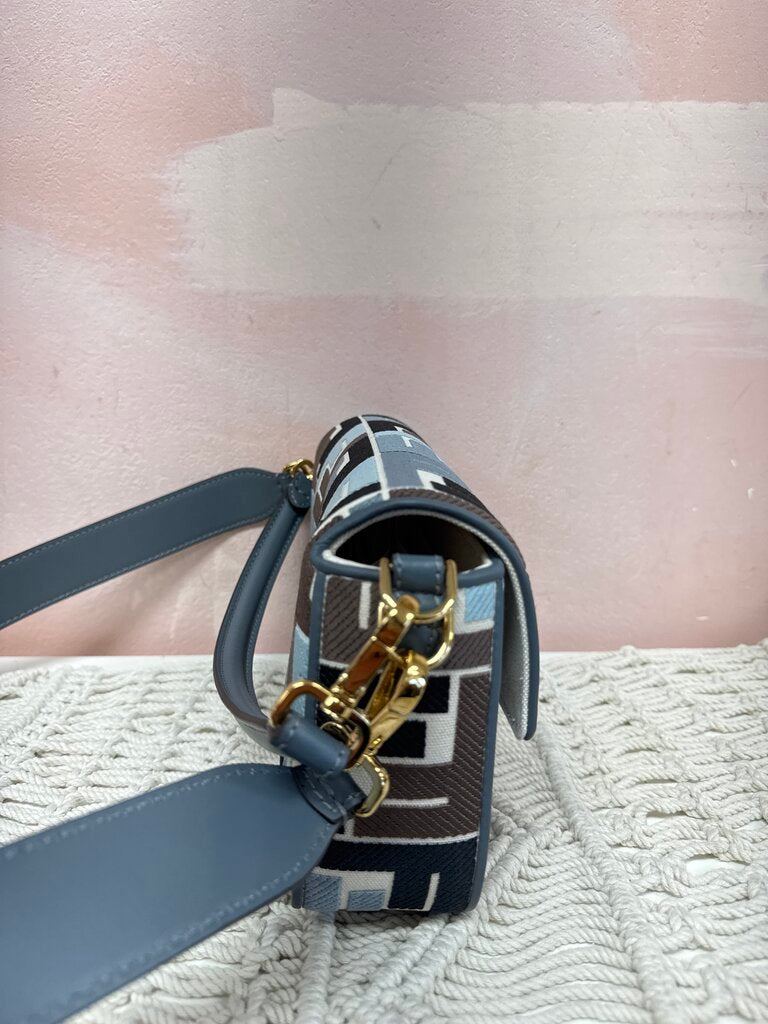 Fendi Baguette Multi FF Embroidery Canvas Shoulder Bag w/Dust Bag and Box
