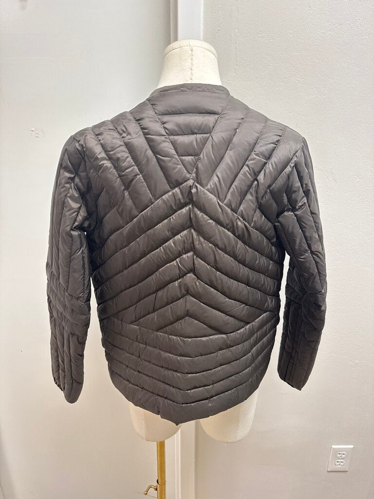 Sandro Brown Quilted Cropped Jacket