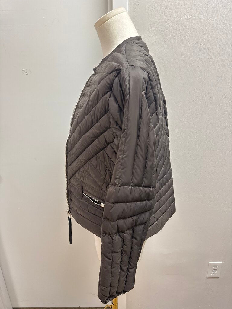 Sandro Brown Quilted Cropped Jacket