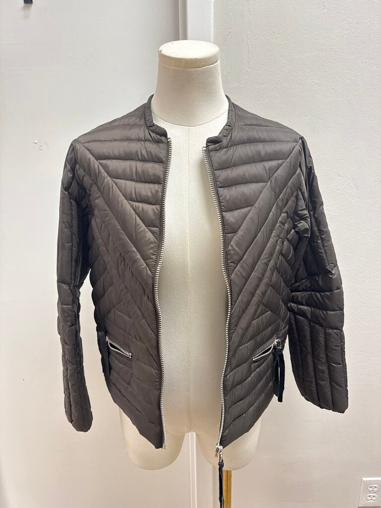 Sandro Brown Quilted Cropped Jacket