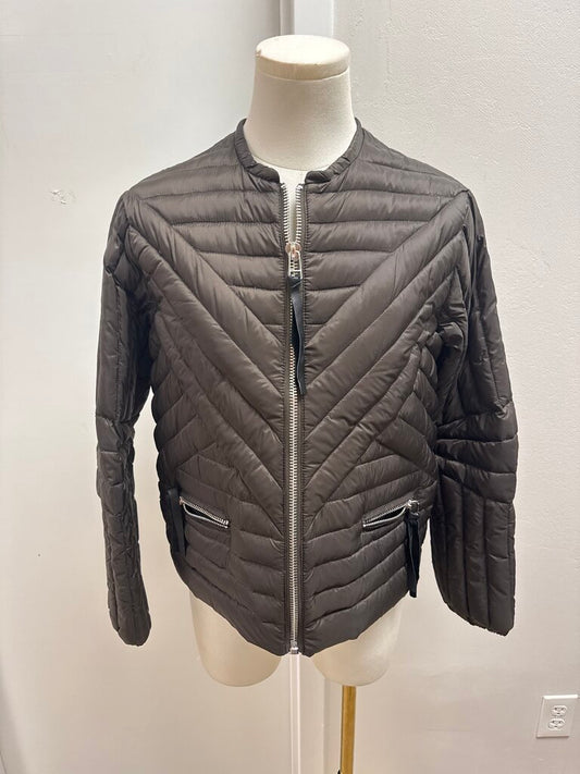 Sandro Brown Quilted Cropped Jacket