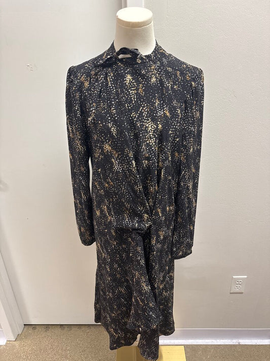 Isabel Marant Black Printed Silk Dress