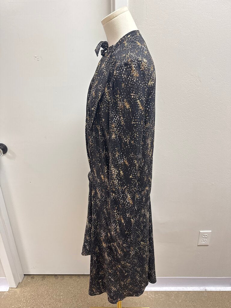 Isabel Marant Black Printed Silk Dress
