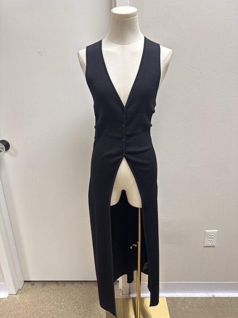 ASTR Black Ribbed Long Vest