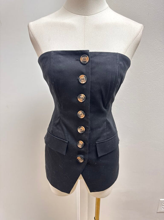 Favorite Daughter Black Bustier Top NWT