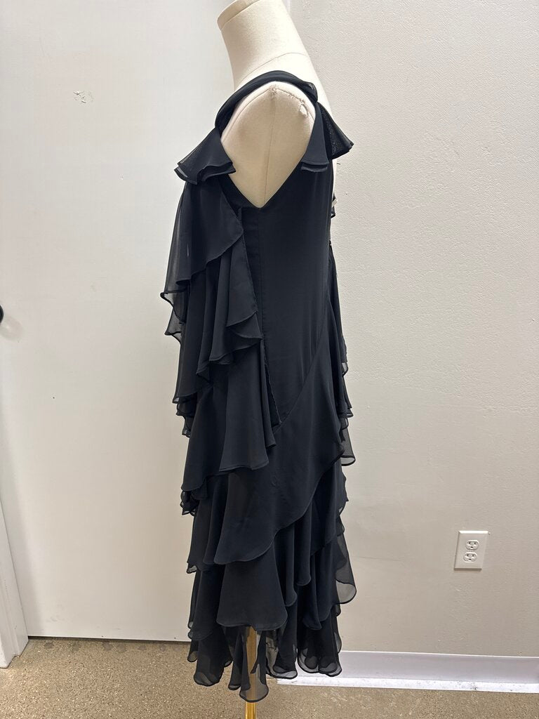 Giorgio Sant'Angelo Black Ruffle Dress