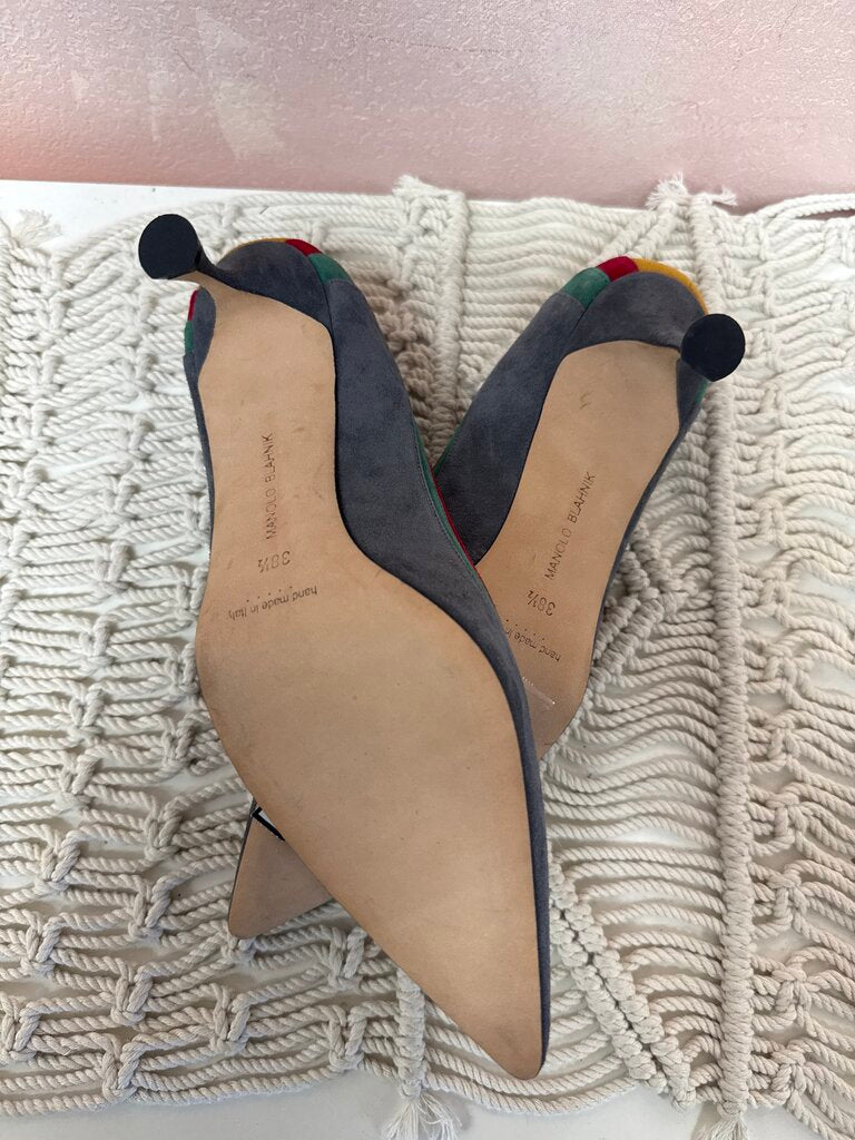 Manolo Grey Multi Suede Pump