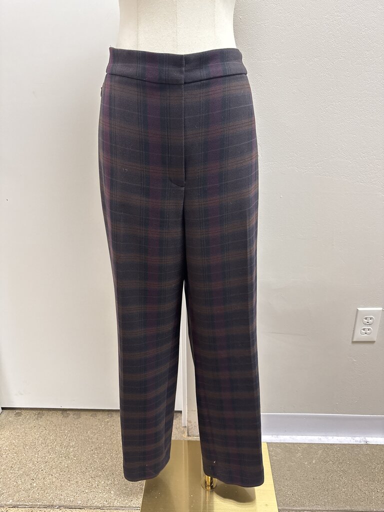 Elie Tahari Brown Plaid Trouser