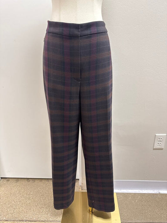 Elie Tahari Brown Plaid Trouser