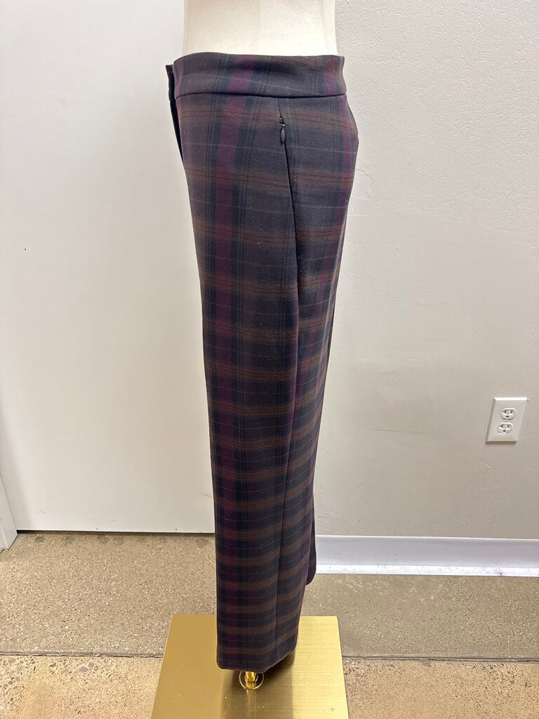 Elie Tahari Brown Plaid Trouser