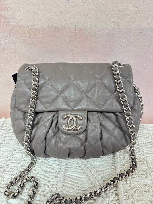 Chanel Taupe Chain Around Med Flap Bag w/Dust Bag '16-17