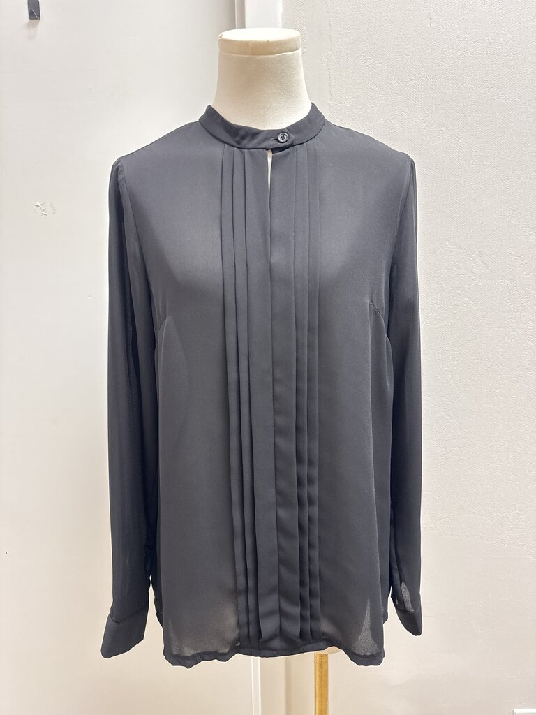 Rococo Black Pleated Front Blouse