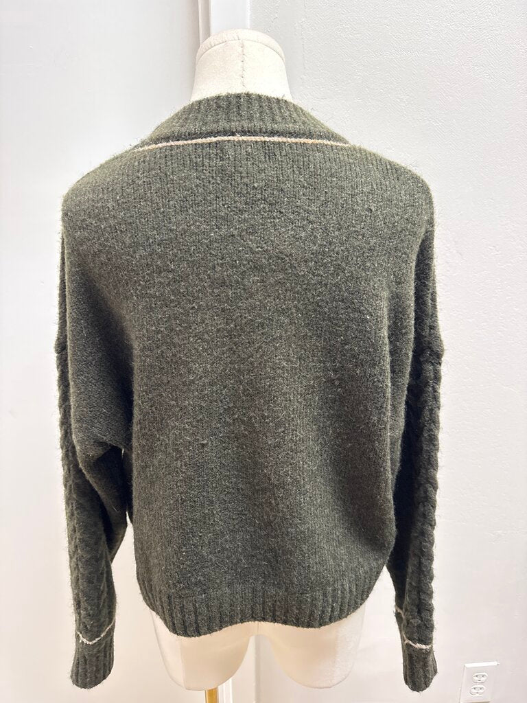 Sundry Olive Star Sweater