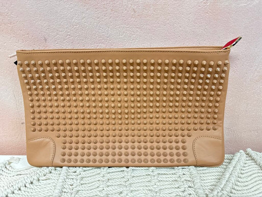 Louboutin Tan Rockstud Clutch